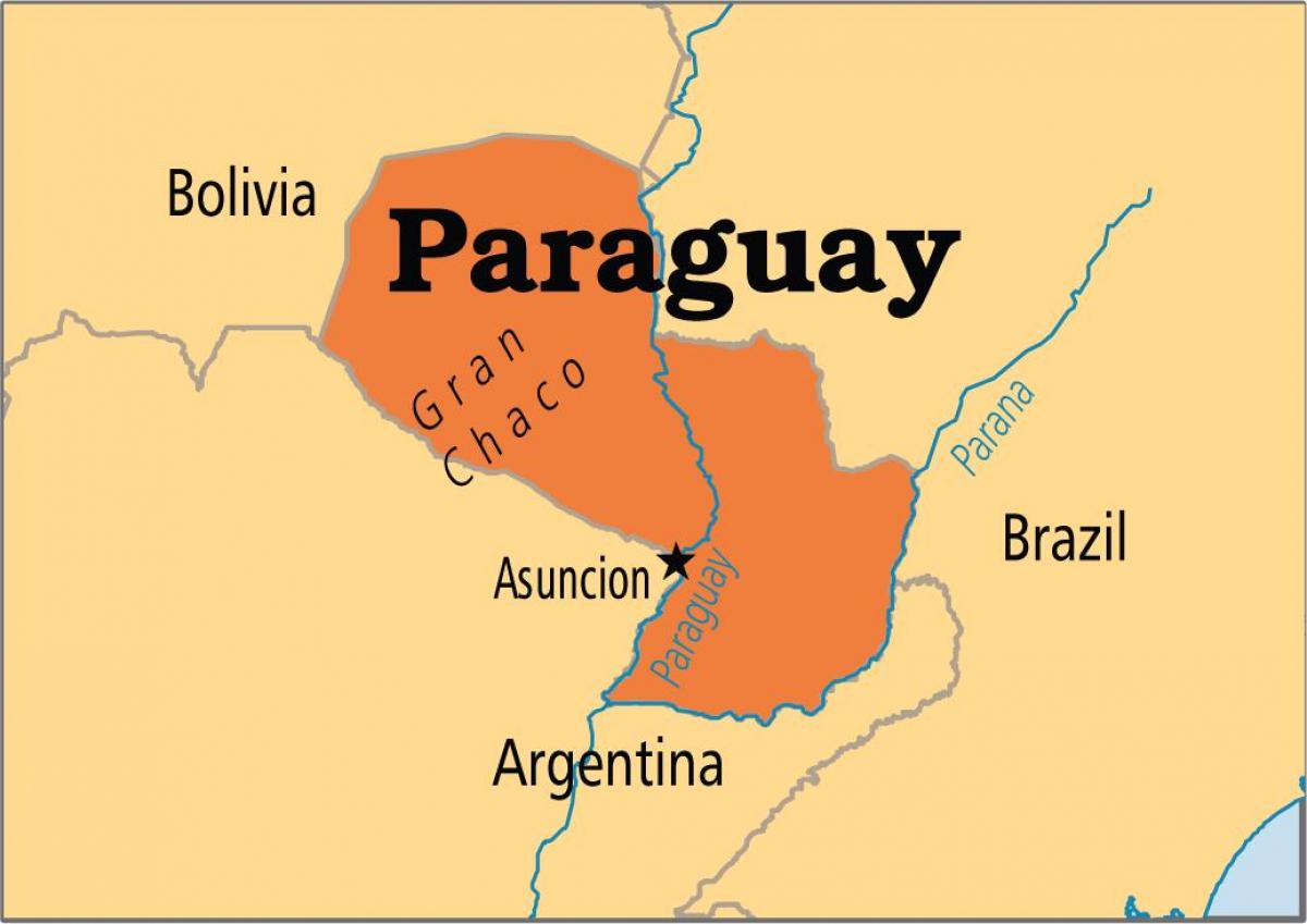 kapitalo Paragvajaus žemėlapyje