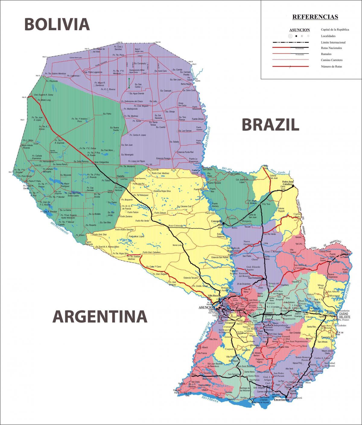 žemėlapis Paragvajus