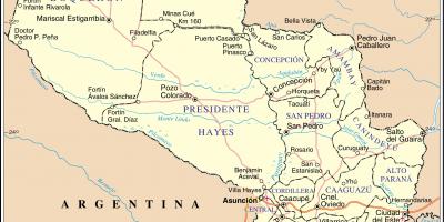 Žemėlapis cateura Paragvajus 