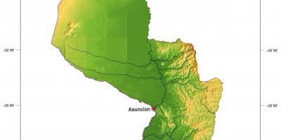 Žemėlapis fizinio Paragvajus