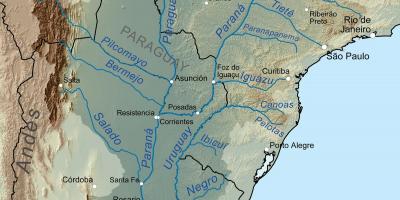 Žemėlapis Paragvajaus upės