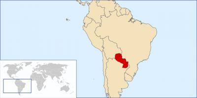Paragvajus vietą pasaulio žemėlapyje