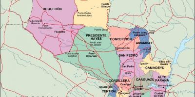 Žemėlapis politinių Paragvajus